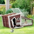 thumbnail image 3 of Costway 62" Wooden Rabbit Hutch Indoor Outdoor Rabbit Cage Bunny House w/ Pull Out Tray, 3 of 10