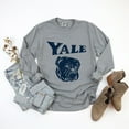 thumbnail image 5 of Yale Bulldog Distressed - Women's Garment Dyed Long Sleeve Graphic T-Shirt, 5 of 14