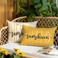 thumbnail image 4 of Hello Sunshine Pillow Cover Farmhouse Yellow Lumbar Pillow Cover,Spring Summer Decorations Cushion Case for Couch Polyester Linen 12x20 Inches, 4 of 6