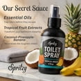 thumbnail image 3 of Toilet Spray (4 fl oz) | 600+ Sprays | Bathroom Spray w/Many Scents – Restroom & Bathroom Odor Eliminator – Essentials for a Fresh, Confident Bathroom (Tropical Breeze), 3 of 4