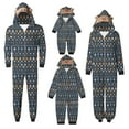 thumbnail image 3 of Christmas Pajamas Matching Set for Family Vintage Print Zip Up Hooded Jumpsuit Soft Onesie Holiday Clothes Sleepwear Kid 8 Years, 3 of 4
