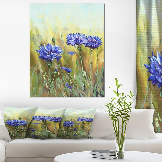 Bleuets en Pleine Floraison - Impression sur Toile d'Art Floral