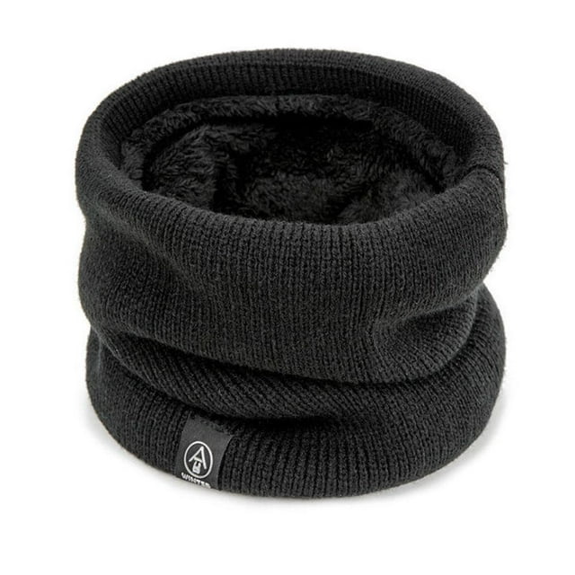 Foulard Cache-Cou Tricotée Doublée de Polaire d'Hiver, Cache-Cou à Double Couche pour Femmes Hommes