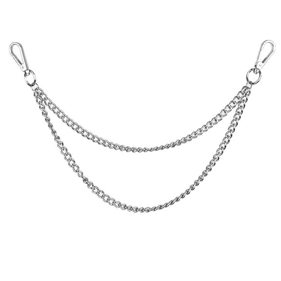 UNTERING Double Zipper Silver Pants Chains Belt Chains Keyring Wallet Chain Punk Rock Hip-hop Chains Jeans Wallet Trousers Chains for Men