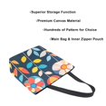 thumbnail image 3 of FORMRS Womens Canvas Tote Bag with Zipper Inner Pocket Shoulder Handbag, Simple Floral, 3 of 7