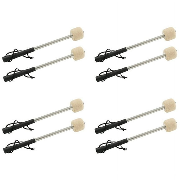 8 Pcs 12.5Inch Bass Steel Drum Mallets,Wool Felt Drum Sticks with Stainless Steel Handle, Anti-Slip Wool Drum Mallets