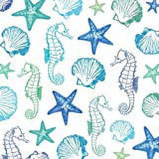 Paperproducts Design PPD Aquarell Seaside Beverage/Cocktail Paper Napkins,5"x5"