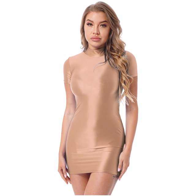 Jhaoyu Robe Moulante Mini à Manches Courtes pour Femmes, Robe de Fête Boîte de Nuit Crayon Clubwear Café m