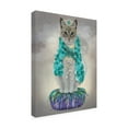 thumbnail image 2 of Trademark Fine Art 'Grey Cat With Bells, Full' Canvas Art by Fab Funky, 2 of 3