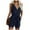 01#Dark Blue, variant on Women's Casual Summer V-Neck Sleeveless Jumpsuit, Button Closure, Belted Romper Shorts