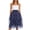 Navy, variant on Women's Sparkle Tulle Skirt with High Elastic Waist, Glitter Layered A Line Midi Skirt with Irregular Hem, Prom Party Festival Skirt for Carnival, Street Fashion and Birthday Gift Blackish Green L
