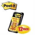thumbnail image 3 of Post-it Arrow Message 1" Page Flags, Sign Here, Yellow, 50/Dispenser, 12 Dispensers/PK (680SH12), 3 of 3