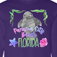 thumbnail image 4 of Inktastic Panama City Beach Florida Cute Swimming Manatee Long Sleeve T-Shirt, 4 of 5
