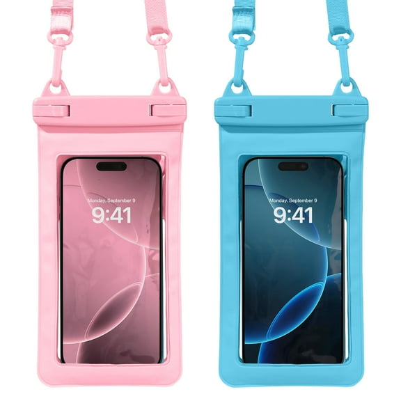 GAOBAO Waterproof Phone Pouch, IPX8 Cell Phone Dry Bag Case with Lanyard, Compatible with iPhone/Samsung, Up to 8.3", 2 Pack