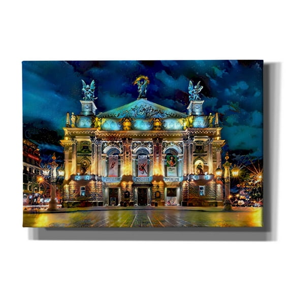 Epic Graffiti 'Leopolis Ukraine Opera' by Pedro Gavidia, Canvas Wall Art, 26"x18"