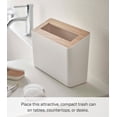 thumbnail image 2 of Yamazaki Home Countertop Waste Bin, Ash, ABS Plastic, 0.45 gallons, 1.7 liters, Lid, No Assembly, 2 of 7