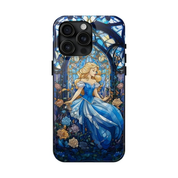iPhone Tough Case - Cinderella Fairy Tale Story Fantasy Stained Glass Girl - iPhone 15 Pro Max
