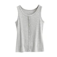 thumbnail image 2 of Staron Tank Tops Women Round Neck Loose Fit Shirts Ribbed Knit Sleeveless Trendy T Shirts Button Down Flowy Summer Blouses, 2 of 5