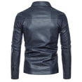 thumbnail image 3 of Maoxin Mens Leather Jacket Men's Collar Leather Jacket Casual Loose Men's Leather Jacket Solid Color Long Sleeved Hooded Leather Jacket/jacket Leather Jacket Men, 3 of 4