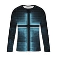 thumbnail image 5 of Blusas y camisas de manga larga con cuello redondo para hombre, blusas casuales de manga larga con cuello redondo, blusas estampadas, blusas de poliéster para hombre, 5 of 5