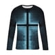 thumbnail image 5 of Blusas y camisas de manga larga con cuello redondo para hombre, blusas casuales de manga larga con cuello redondo, blusas estampadas, blusas de poliéster para hombre, 5 of 5