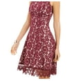 thumbnail image 3 of Donna Ricco Women's Sleeveless Lace Dress Dark Red Size 6, 3 of 3