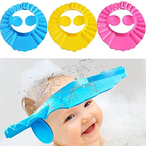 baby shower cap bathing cap 3 pcs soft adjustable visor hat safe