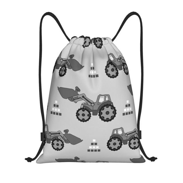 Fotbe Gray Tractor Bolsa Mochila con Cordón Estampada, Bolsa de Gimnasio Deportiva, Bolsa Cinch, Bolsa con Cordón para Hombres y Mujeres-Medium