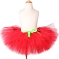 thumbnail image 4 of Falda tutú de fresa para niñas, traje rojo esponjoso para niñas, falda tutú de princesa para fiesta, baile, faldas de tul para niñas pequeñas, disfraz para niños, 4 of 5