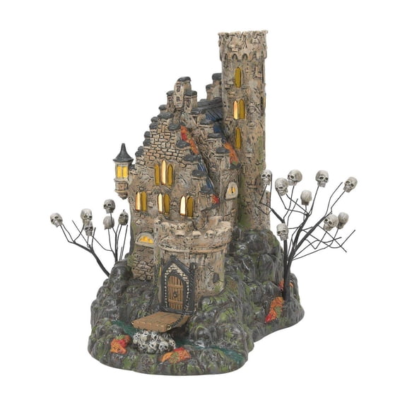 Enesco Snow Village Halloween Castle Calvaria Light Building