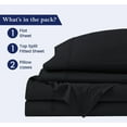 thumbnail image 3 of Queen Size 32" Split Top Flex Head 4-PCs Sheet Set Fits 19-24" Deep Pocket, 500-TC Egyptian Cotton (Solid, Black), 3 of 6