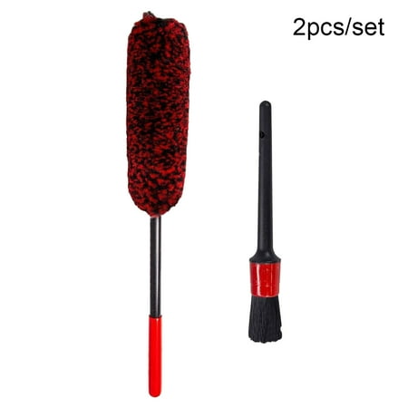 

2pcs Anti Static Exterior For Car Wheel Rim Cleaning Brush Tire Woolies Flexible