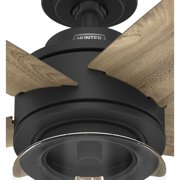 Hunter 44 inch Indoor Ceiling Fan with LED Light and Remote Control - Black Ceiling Fan, Standard Mount, 5 Blades, For Bedroom, Living Room, or Kitchen, Quiet - Margo 52289, Matte Black