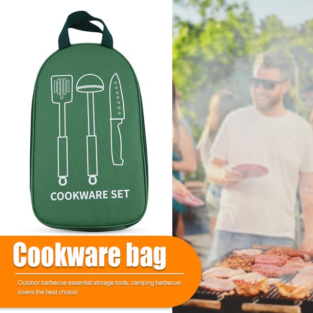 Bolsa De Picnic Bolsa De Pícnic Bolsas de almacenamiento para utensilios de cocina para acampar al aire libre, bolsa de picnic para barbacoa de viaje (verde militar)