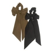 Kitsch Bow Hair Scrunchies - Scarf Scrunchies Bows for Women - 2 Pack(Moss)