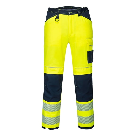 Portwest PW340 Hi-Vis Workwear Safety Pants Yellow/Black, 46