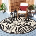 thumbnail image 2 of Safavieh Courtyard Crystal Floral Indoor/Outdoor Area Rug, Sand/Black, 6'7" x 6'7" Round, 2 of 10