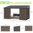 thumbnail image 3 of Erinnyees 10' x 14' Solarium Sunroom, All-Season Lean to Gazebo with Thickened PC Screen, Galvanized Steel Roof and Removable Door, 3 of 7
