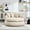 Beige, variant on Gretop Oversized Oval Bean Bag Sofa with 5 Pillows,Chenille Fabric Memory Foam Floor Lounger for Adults,Emerald
