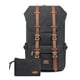 thumbnail image 1 of Mochila KAUKKO de viaje escolar flexible 22L para portátil 15 Lienzo Negro E5-1black2pcs, 1 of 1