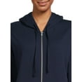 thumbnail image 4 of Time and Tru Women's and Women’s Plus Zip Front Fleece Hoodie Jacket, Sizes XS-4X, 4 of 5