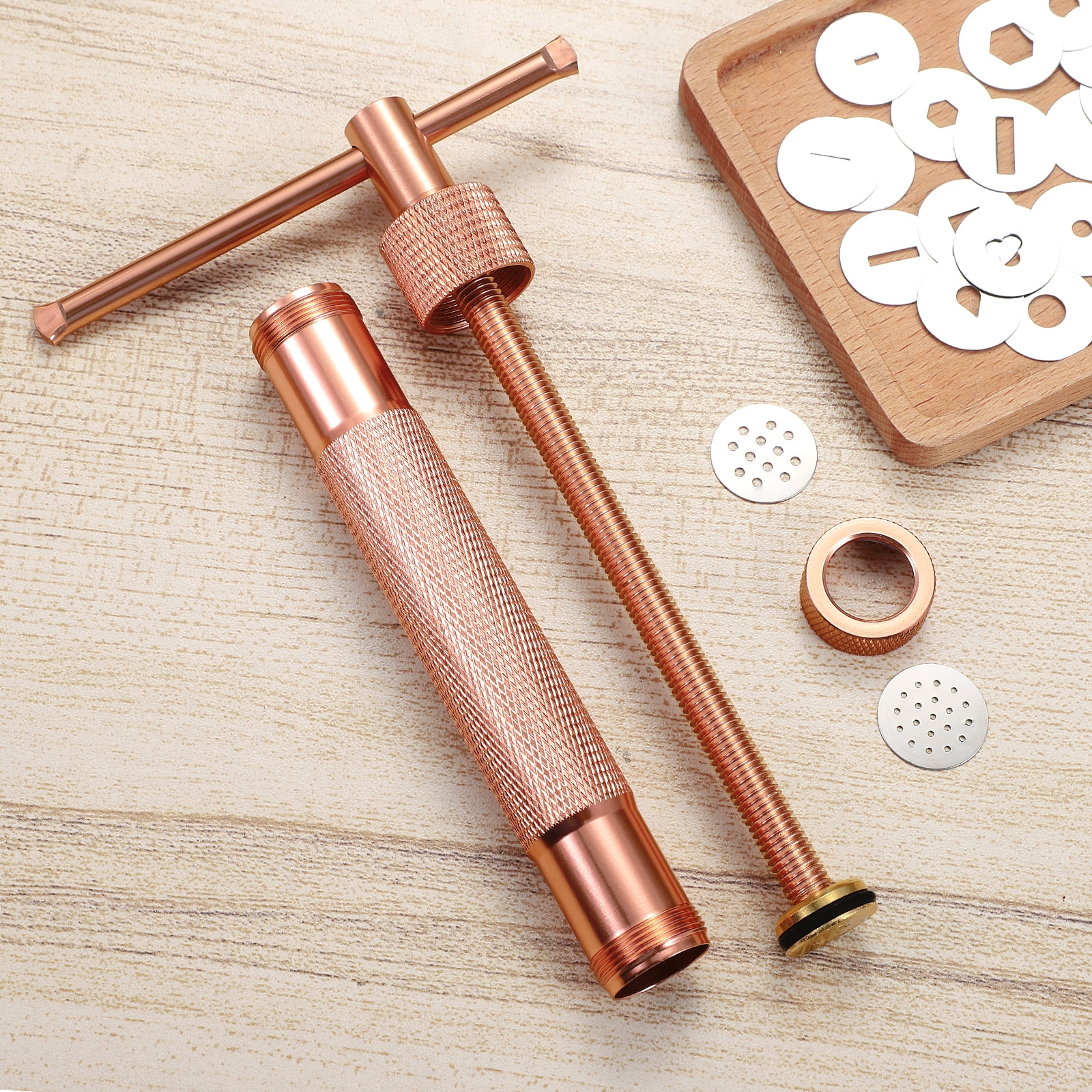 TERMATH Clay Extruder Gun Fondant Extruder With 20 Tips Sugar Paste Extruder Cake Decor Tools
