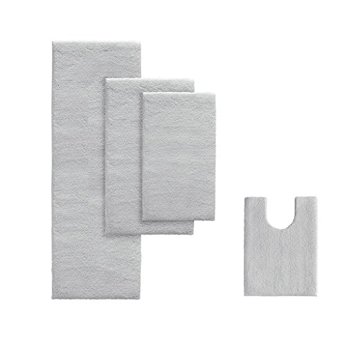 Madison Park Marshmallow Bath Rug Silver 24x72
