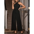thumbnail image 5 of Cupshe Woman's Black Crossover Halterneck Jumpsuit, Size S-XL, 5 of 6