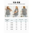thumbnail image 4 of SHEWIN Womens Plus Size T-Shirts Tops V Neck Tee Shirts Striped Short Sleeve Shirts Loose Oversized Gray Blouse XL, 4 of 10