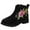 5-Black, variant on Hjtefg Girls Ankle Boots - Side Zip Low Top Footwear with Moderate Heel, Stylish Versatile Shoes for Cool Weather,Color: 1-Red Size: 2