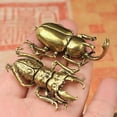 thumbnail image 6 of 3Pcs Brass Simulation Beetle Figurines Solid Copper Taurus Insect Miniature Decorations Long Horn Bug Desk Decor Crafts Gift Tea Pet Insects Home Living Room Ornaments, 6 of 7