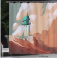 thumbnail image 4 of Ambesonne Fantasy Art Shower Curtain, Little Wood House, 69"Wx84"L, Tan Green, 4 of 5