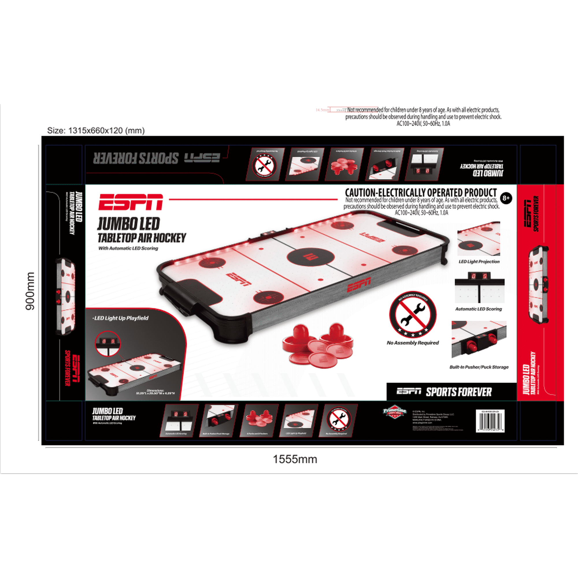 Jumbo LED Tabletop Air Hockey with Automatic LED Scoring