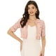 thumbnail image 1 of Bolero de encaje con hombros descubiertos para mujer Allegra K Cárdigan corto Rosa XS, 1 of 6